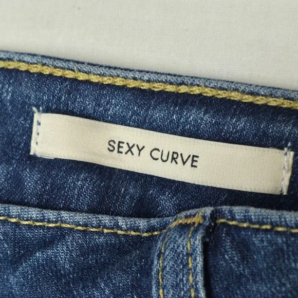 GUESS Sexy Curve Denim Jeans Womens XS Blue Tapered Y2K Aesthetic Glam Chic NWT - Picture 6 of 7